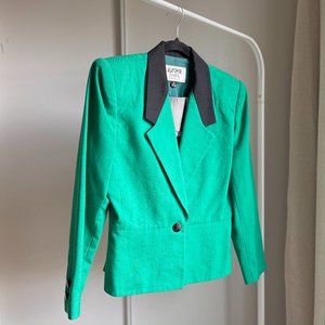 VTG Green Cropped Blazer Suit Jacket
